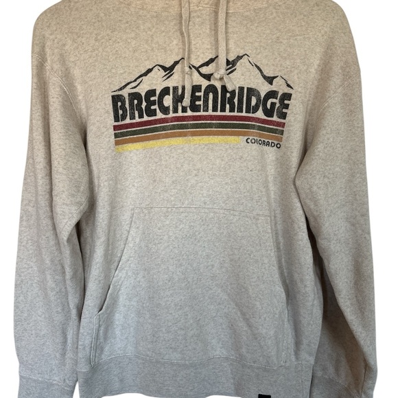 Tan Breckenridge Graphic Sweatshirt with Mountain Silhouette - Picture 1 of 4